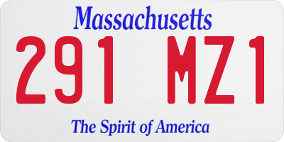 MA license plate 291MZ1