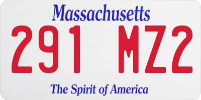 MA license plate 291MZ2