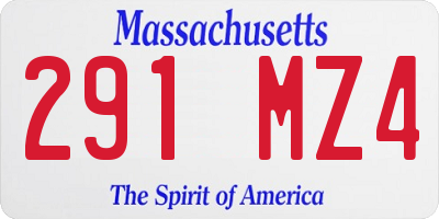 MA license plate 291MZ4