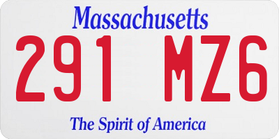 MA license plate 291MZ6