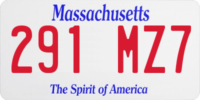 MA license plate 291MZ7