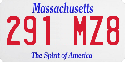 MA license plate 291MZ8