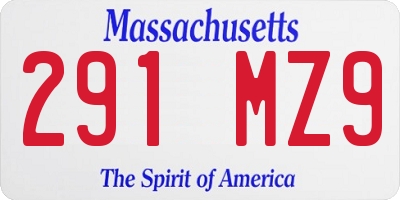 MA license plate 291MZ9