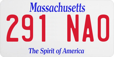 MA license plate 291NA0