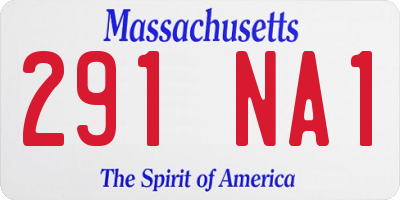 MA license plate 291NA1