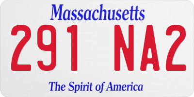 MA license plate 291NA2