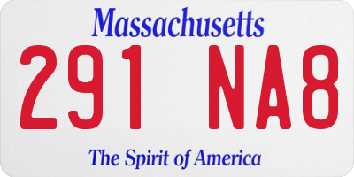 MA license plate 291NA8