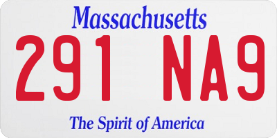 MA license plate 291NA9