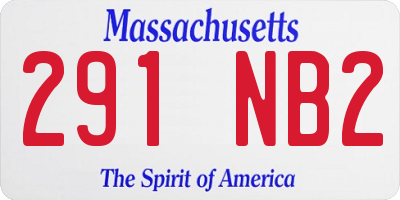 MA license plate 291NB2