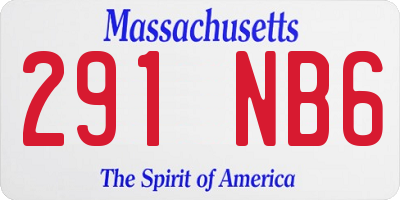 MA license plate 291NB6