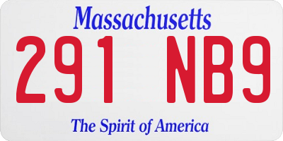 MA license plate 291NB9