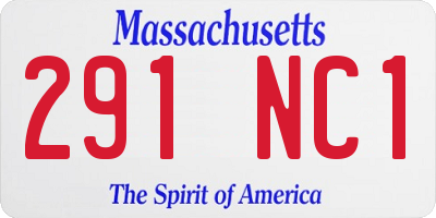MA license plate 291NC1