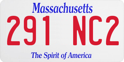 MA license plate 291NC2