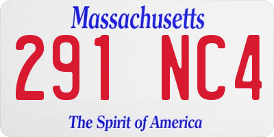 MA license plate 291NC4