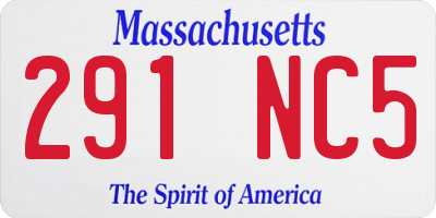 MA license plate 291NC5
