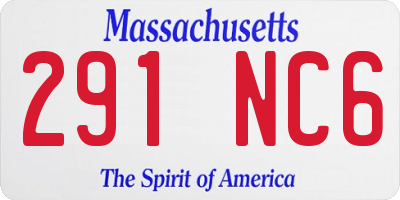 MA license plate 291NC6