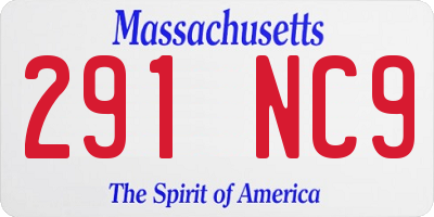 MA license plate 291NC9