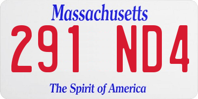 MA license plate 291ND4