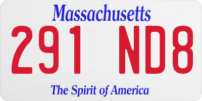 MA license plate 291ND8