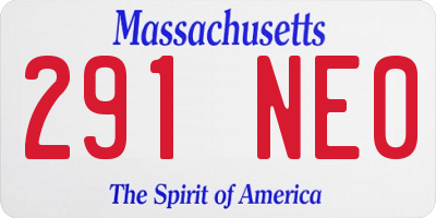 MA license plate 291NE0