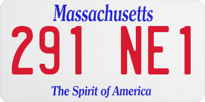 MA license plate 291NE1