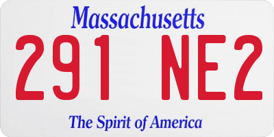 MA license plate 291NE2