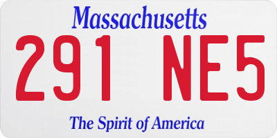 MA license plate 291NE5