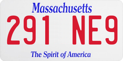 MA license plate 291NE9