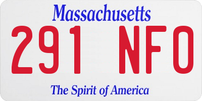 MA license plate 291NF0