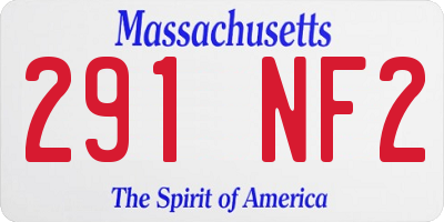 MA license plate 291NF2