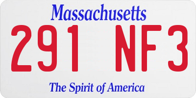 MA license plate 291NF3