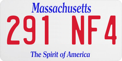 MA license plate 291NF4