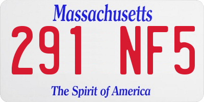 MA license plate 291NF5