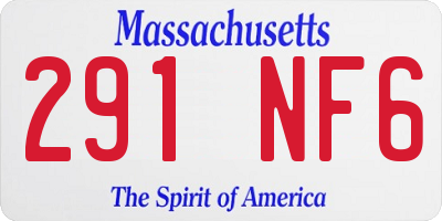 MA license plate 291NF6
