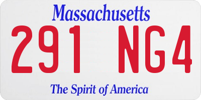 MA license plate 291NG4
