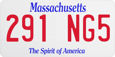 MA license plate 291NG5