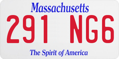 MA license plate 291NG6
