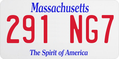 MA license plate 291NG7