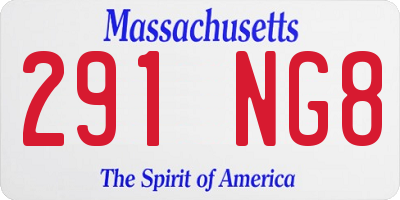 MA license plate 291NG8