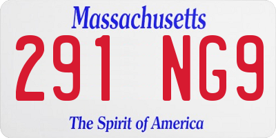 MA license plate 291NG9