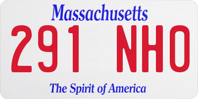 MA license plate 291NH0