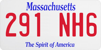 MA license plate 291NH6