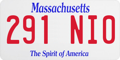 MA license plate 291NI0