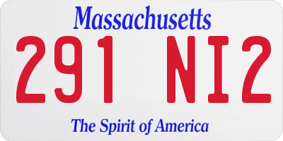 MA license plate 291NI2