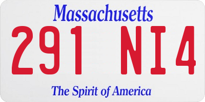 MA license plate 291NI4