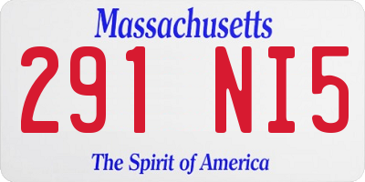 MA license plate 291NI5