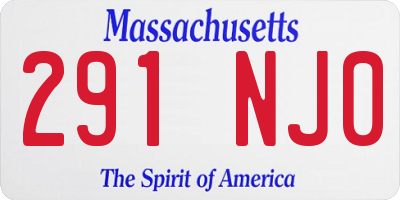 MA license plate 291NJ0