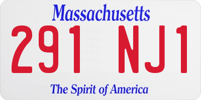 MA license plate 291NJ1