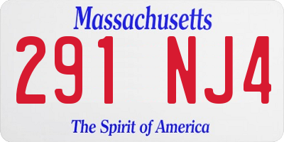 MA license plate 291NJ4