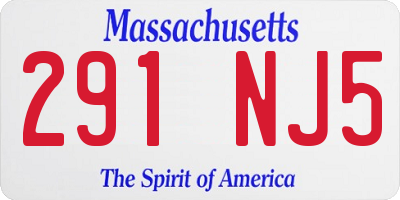 MA license plate 291NJ5